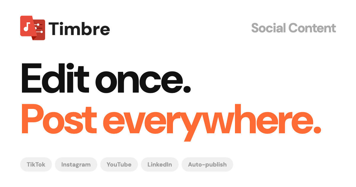 Social Content Generator | Timbre | Engaging Captions Automatically
